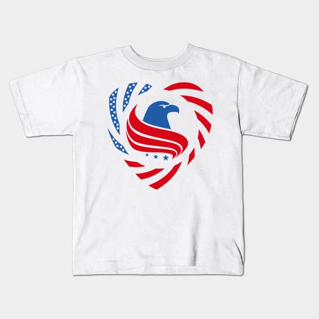 Constitutional Murican Patriot Flag Series (Heart) Kids T-Shirt by Village Values